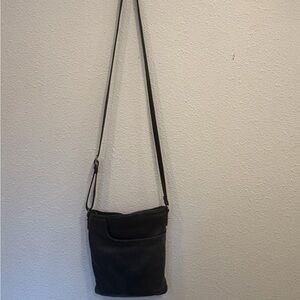 Margot Black Leather Crossbody Bag